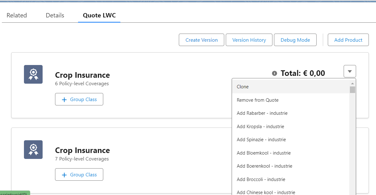 Applicable Coverages