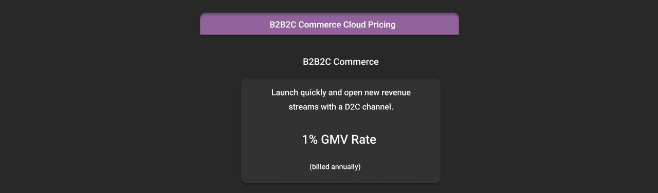 B2b2c commerce cloud pricing dark