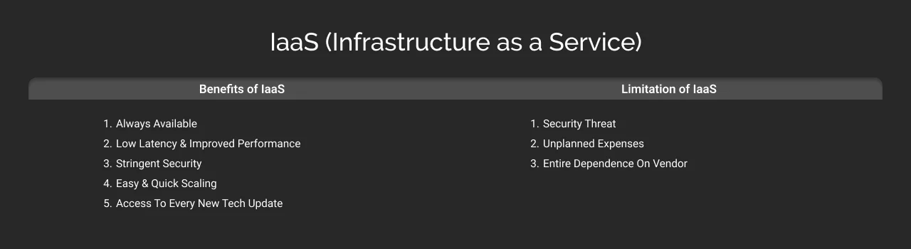 benefits and disadvantages of iaas dark