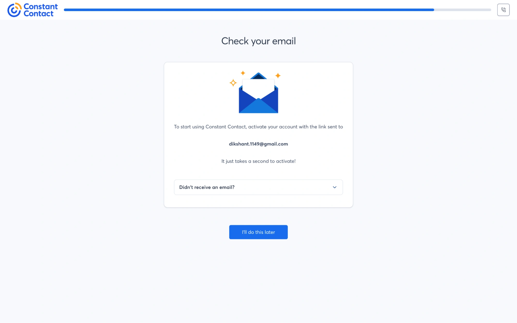 Check your email and verify your email