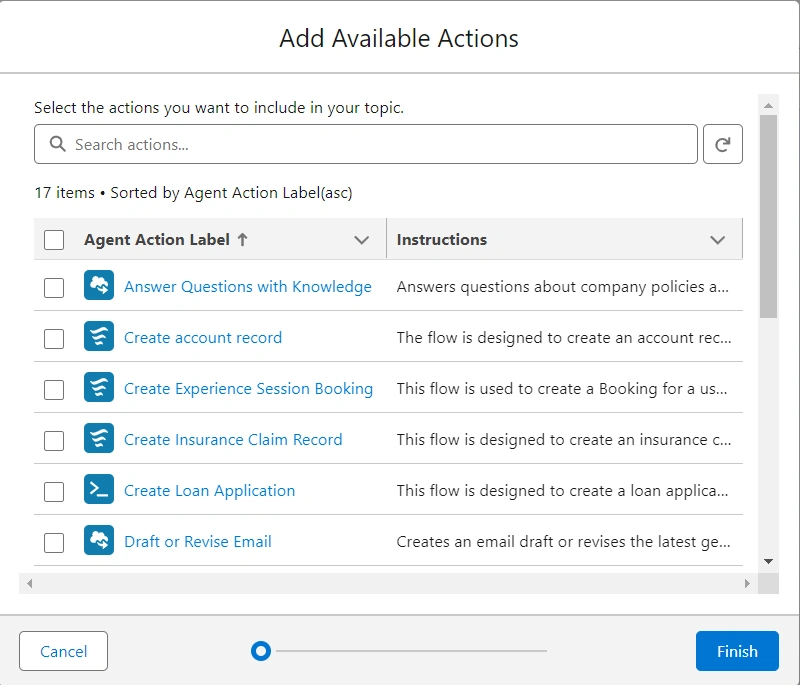 Click the Add Action Icon as shown above