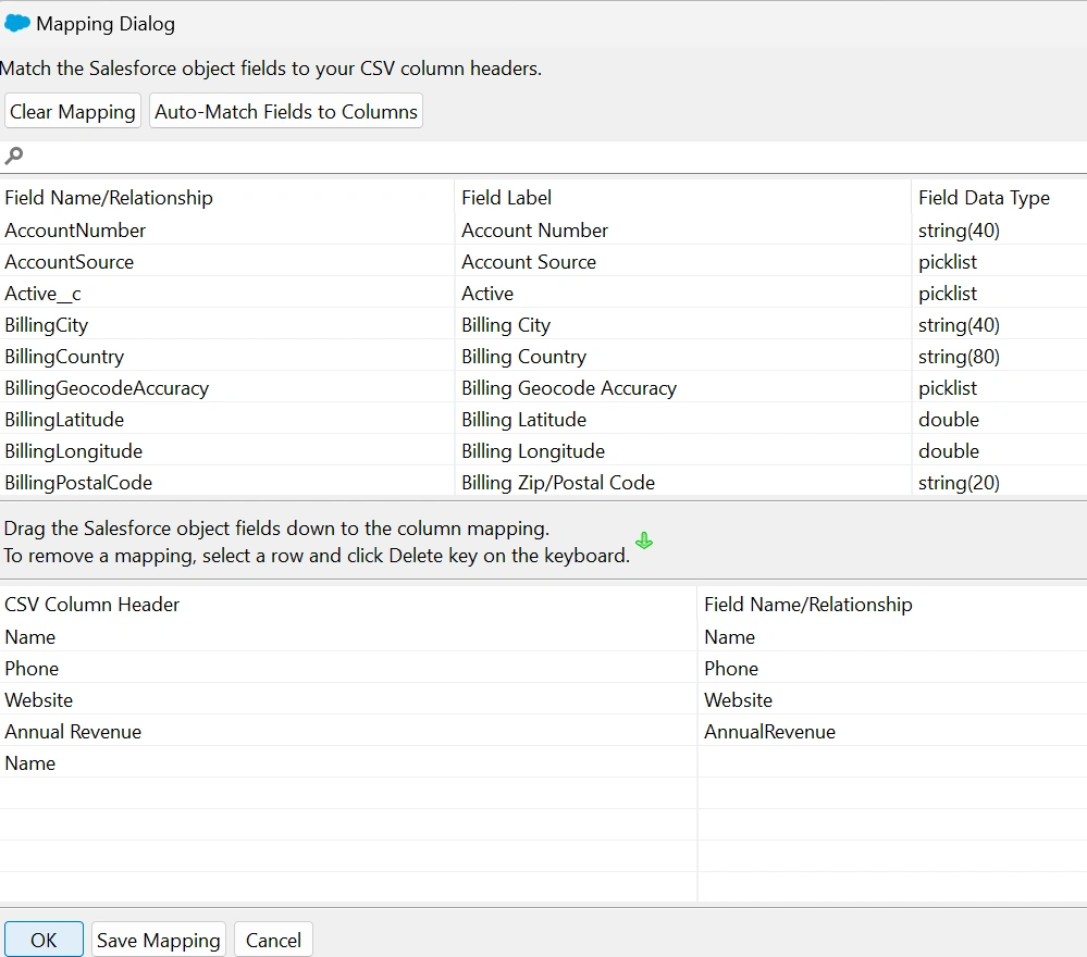 Click on Save Mapping Then Ok