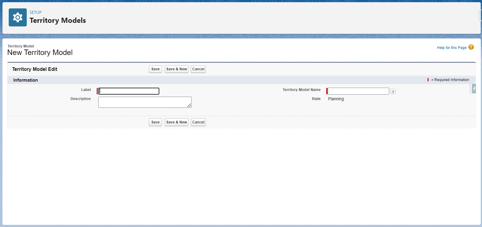 Click On Territory Model