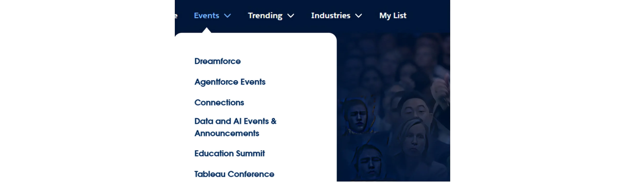 Click on the events tab and select the event you wish to register for