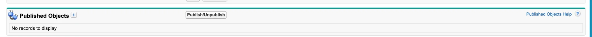 Click on your new connection record and navigate to the published objects related list