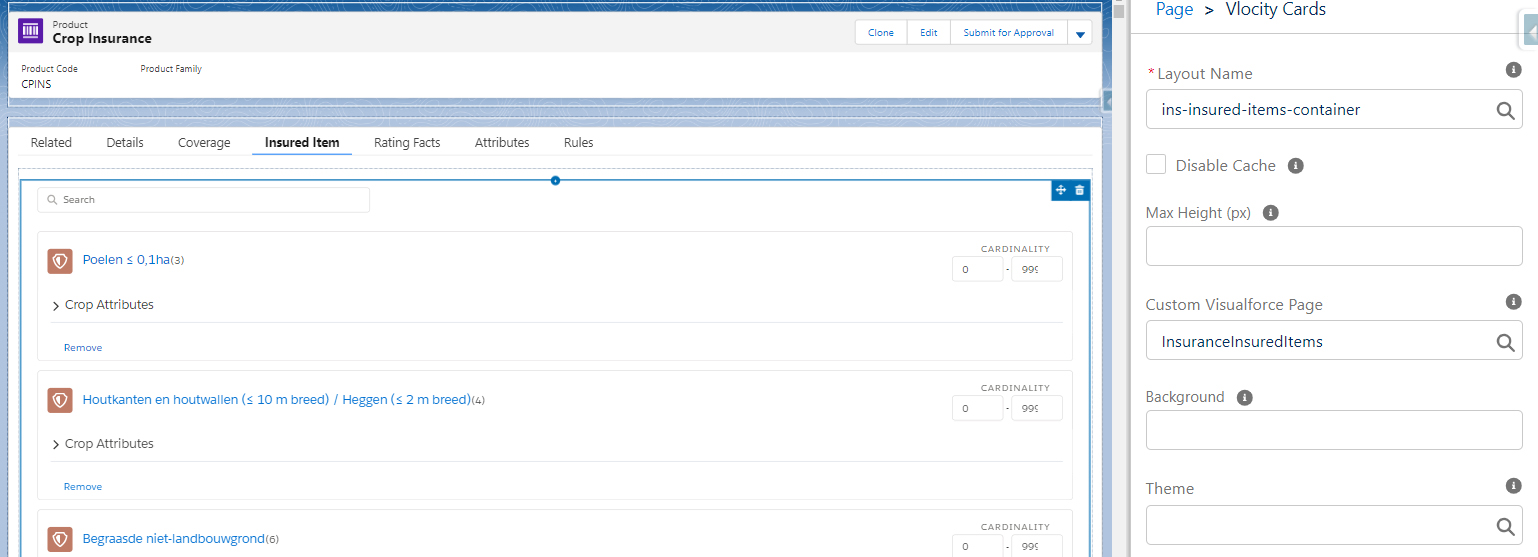 Configuring Insured Items