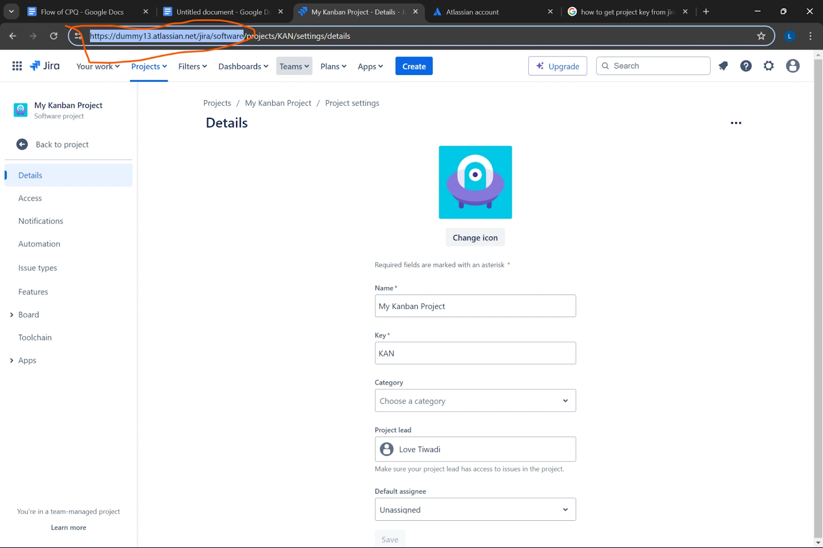 Copy URL till the Software
