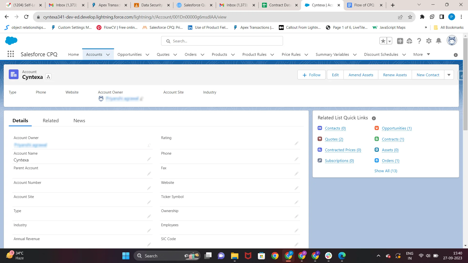 create an Account Record 4