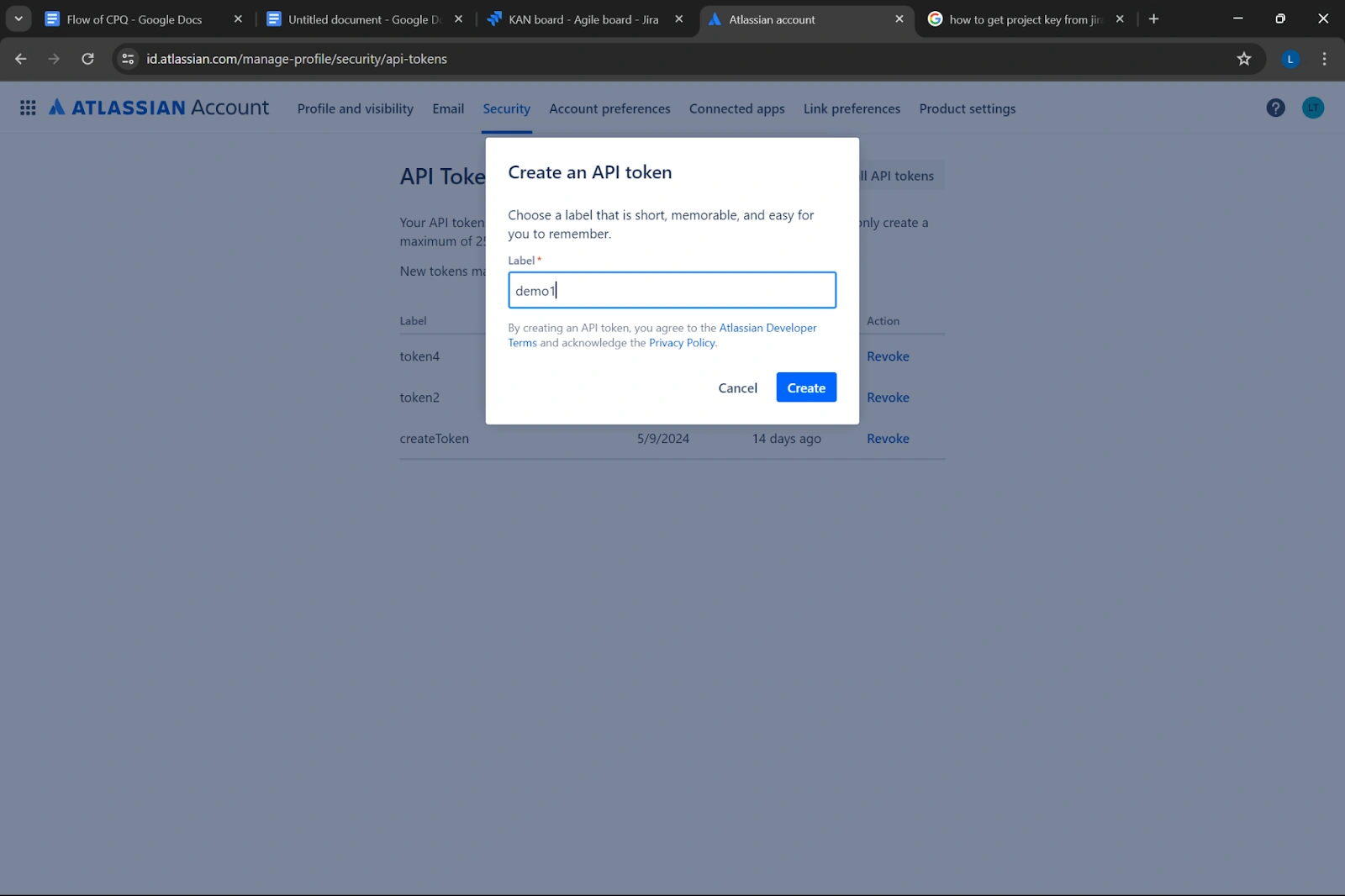 Create it API token