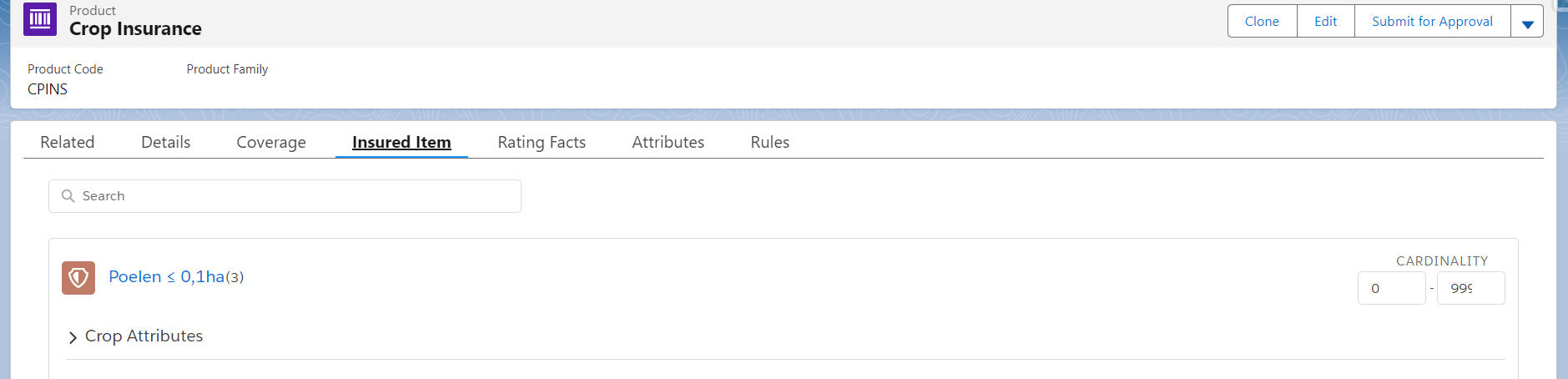 Creating an insured item in Salesforce