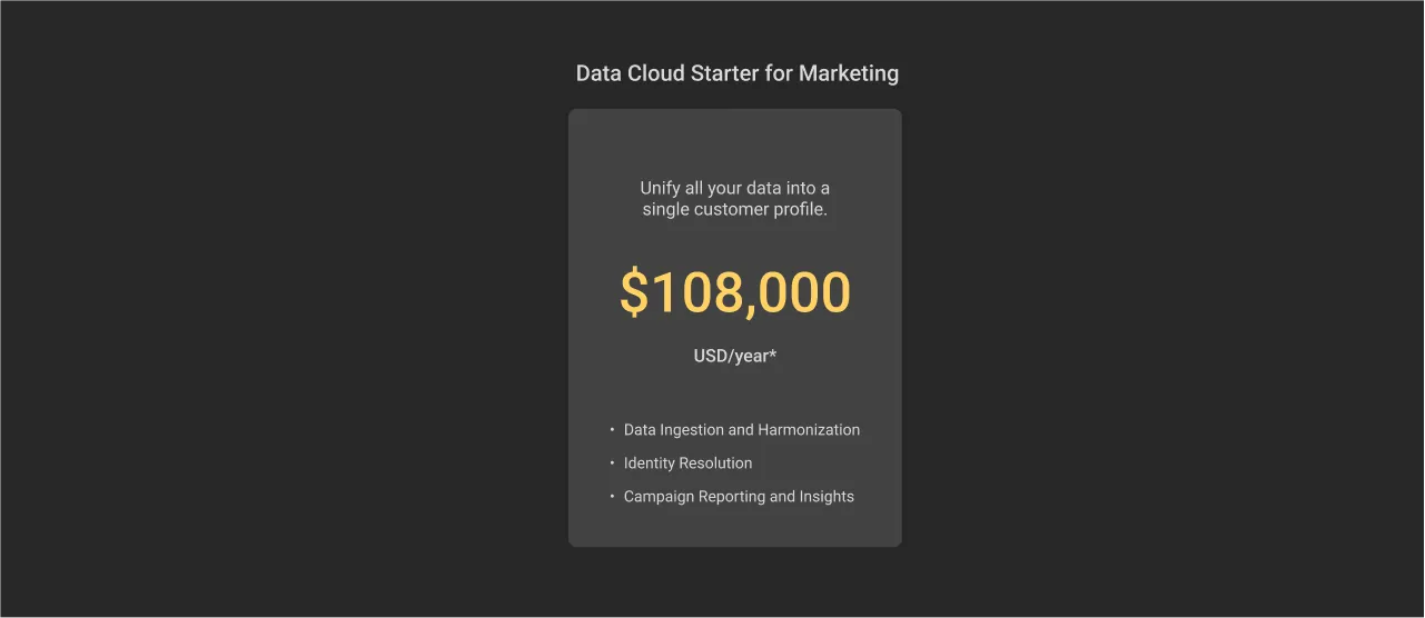 Data Cloud for Marketing Cost dark