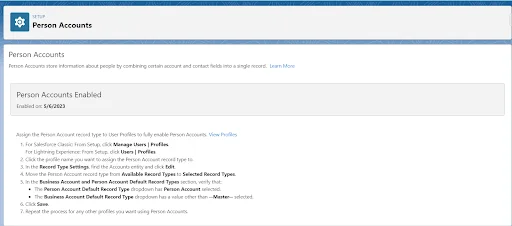 Enable Person Accounts