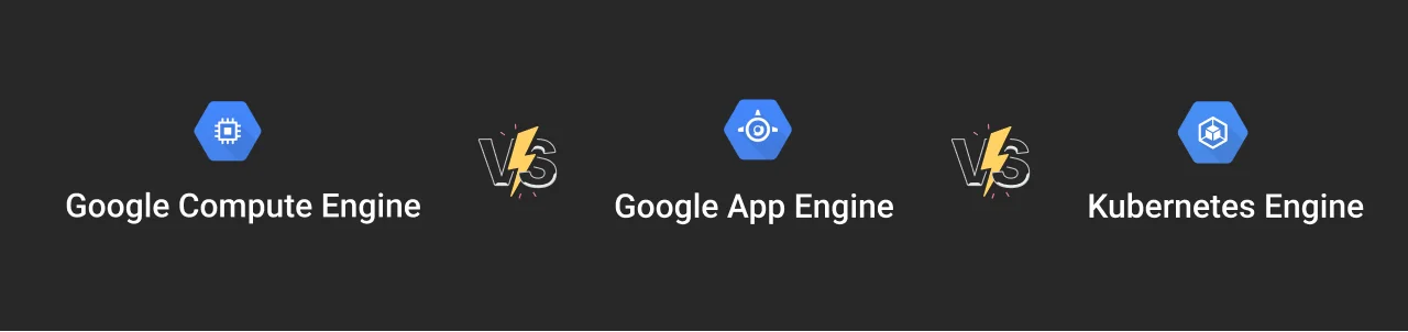 Google Compute Engine Vs. Google App Engine Vs. Kubernetes Engine dark image