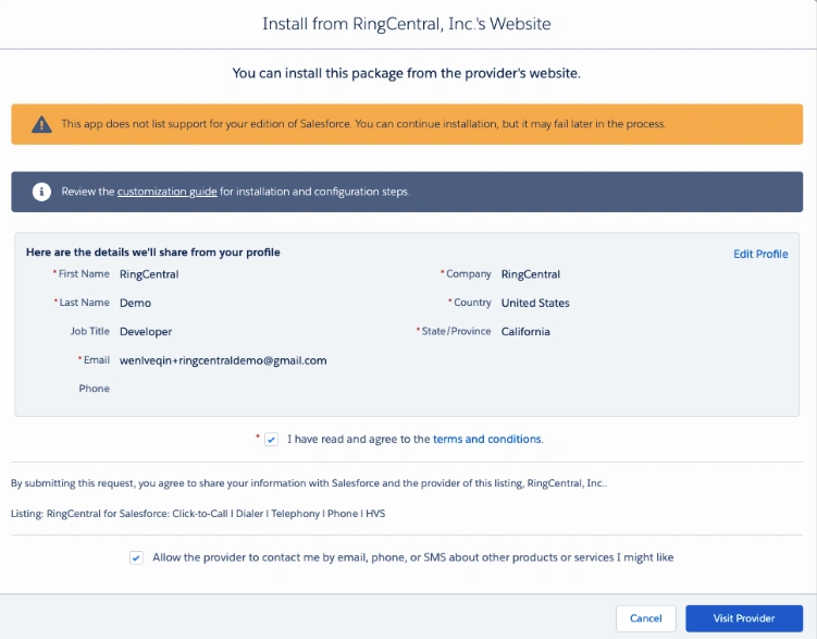 Install the packages either in production or sandbox