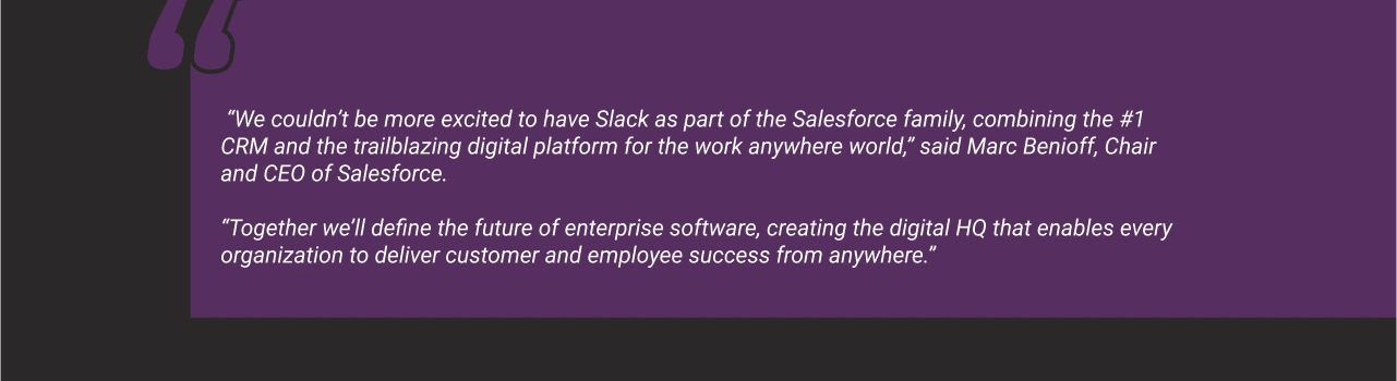 Marc Benioff Quote on Slack Salesforce Acquisition Dark Img