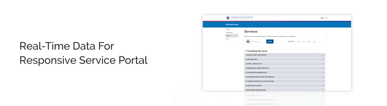 Real time Data for a Responsive Service Portal