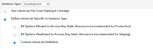 Robots Specific to Instance type