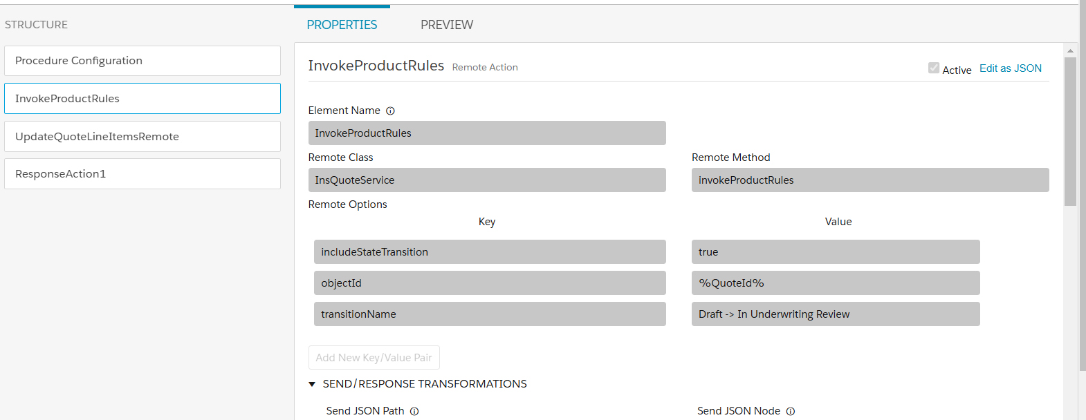 Running the underwriting rule for Quotes