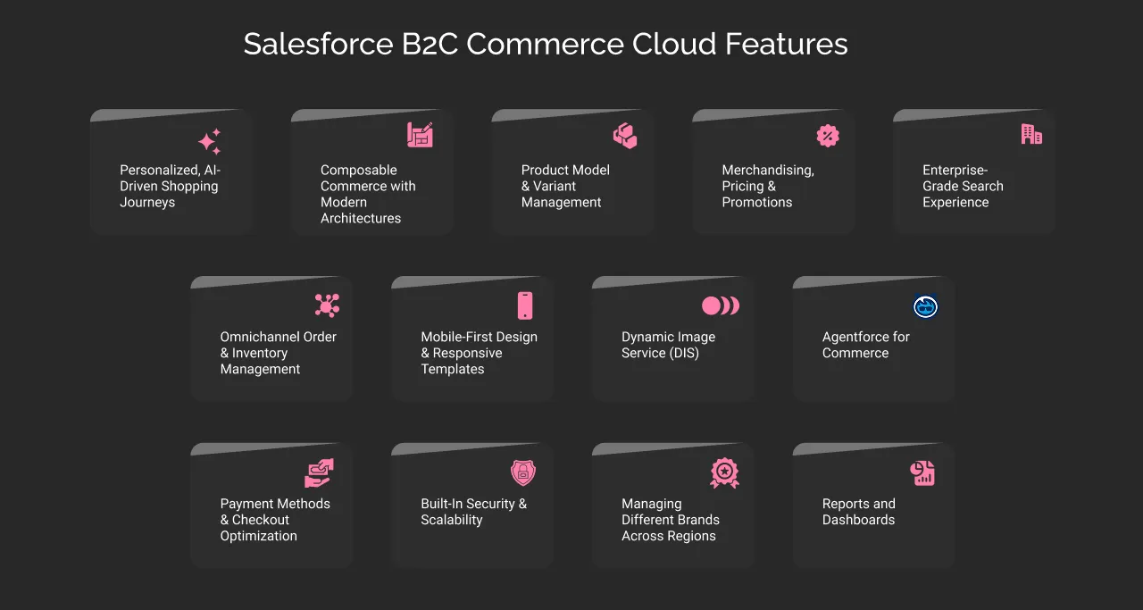 Features of Salesforce B2C Commerce Cloud dark
