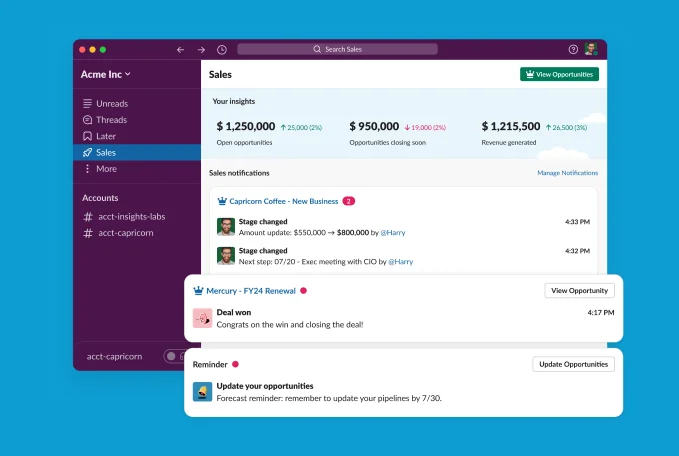 Salesforce launches slack sales elevate