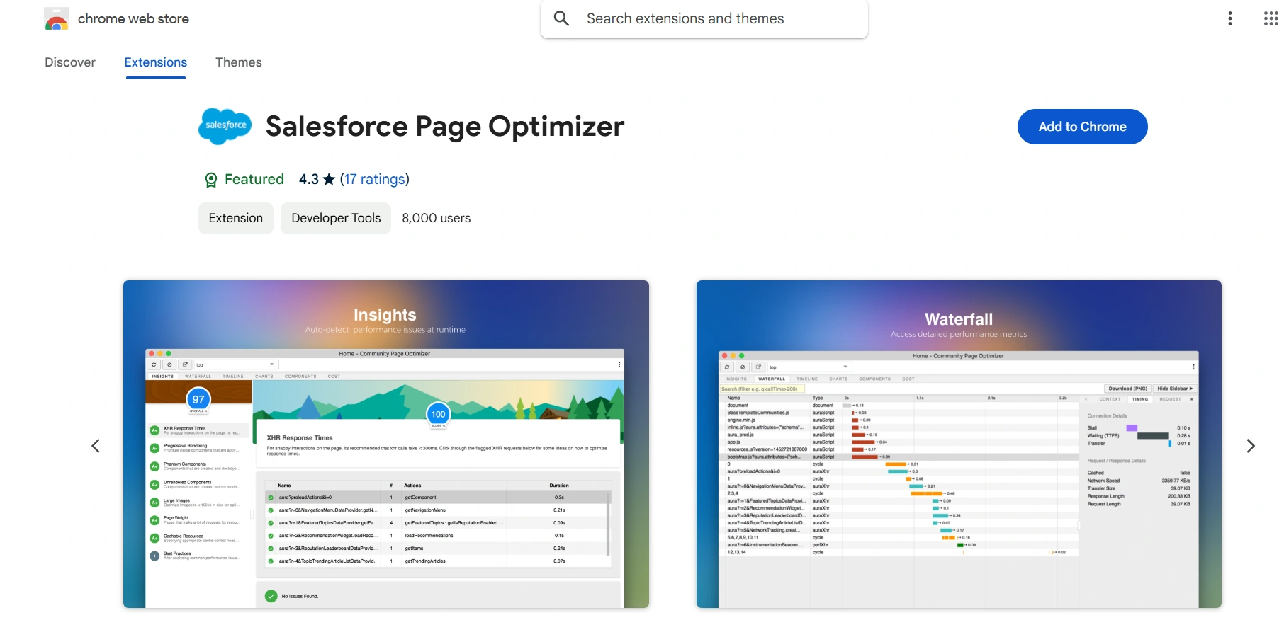 Salesforce Page Optimizer Chrome Extension Img