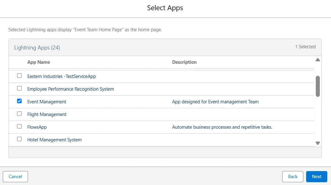 Save activate page select apps
