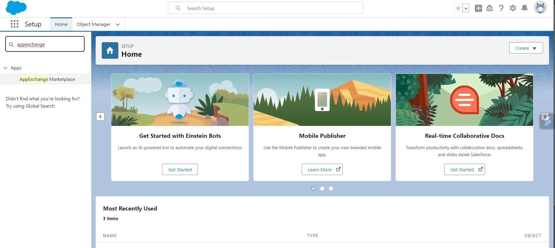 search for appexchange marketplace