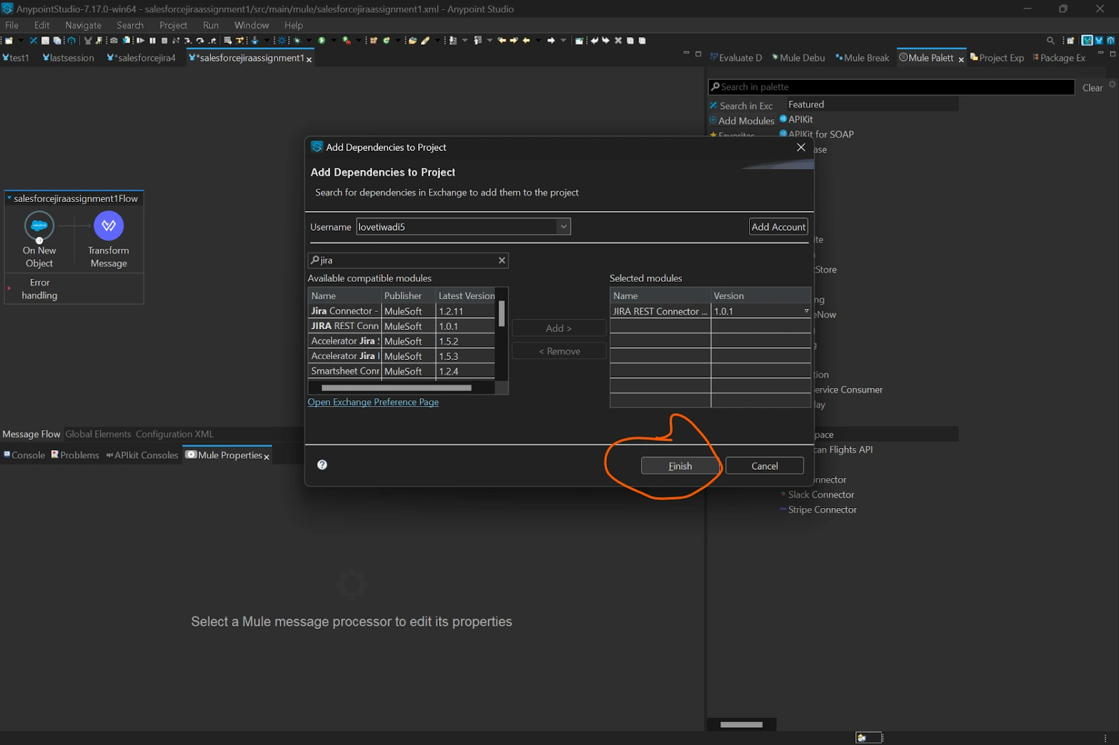 Click on finish once you done