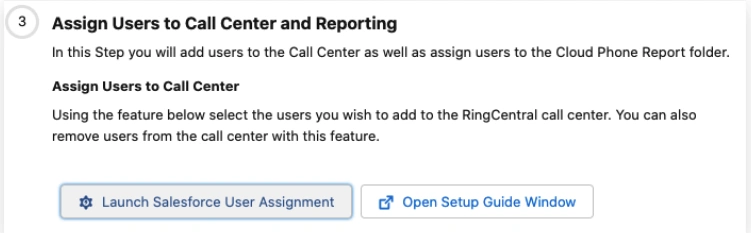 Select Launch Salesforce User Assignment