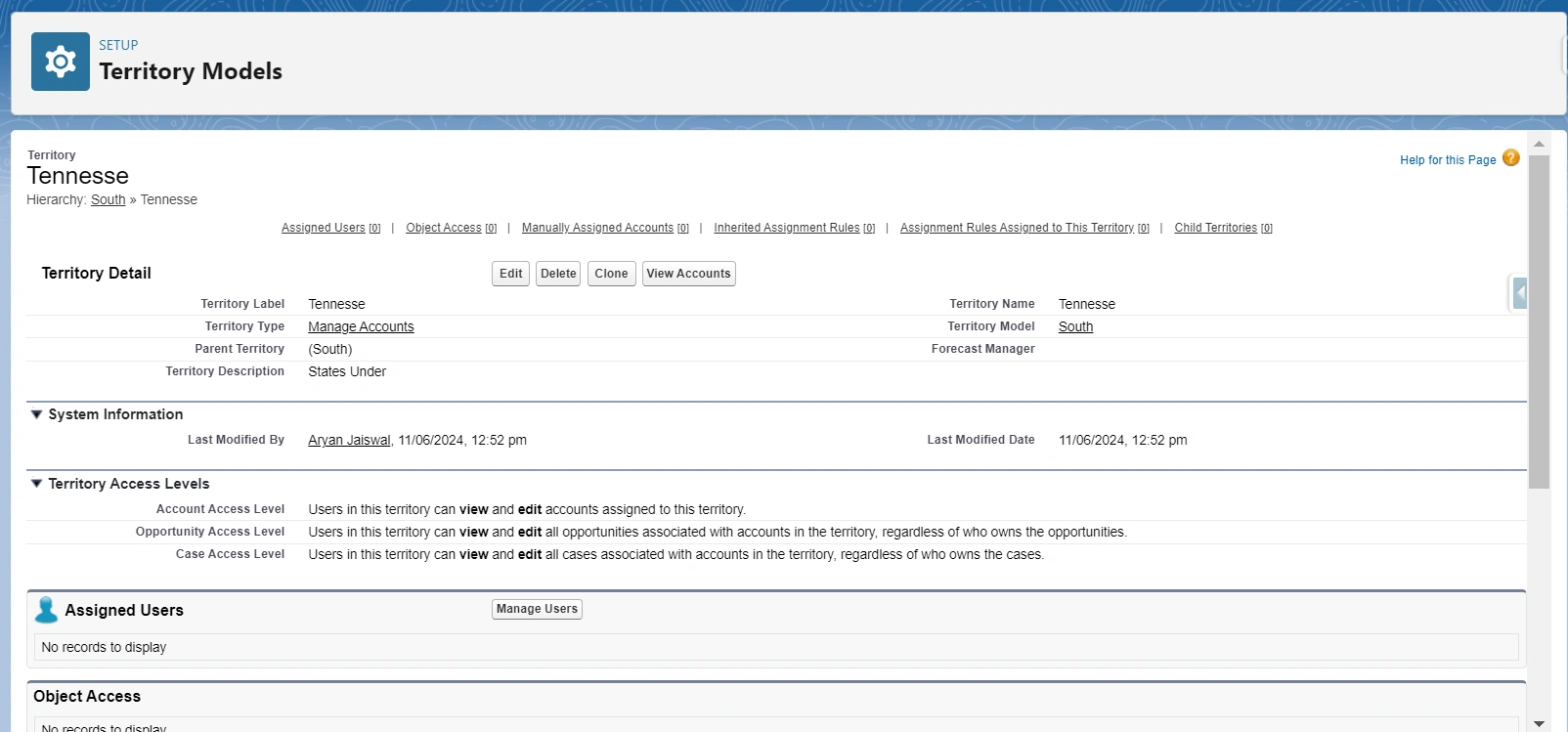 Select The Territory You Want To Assign