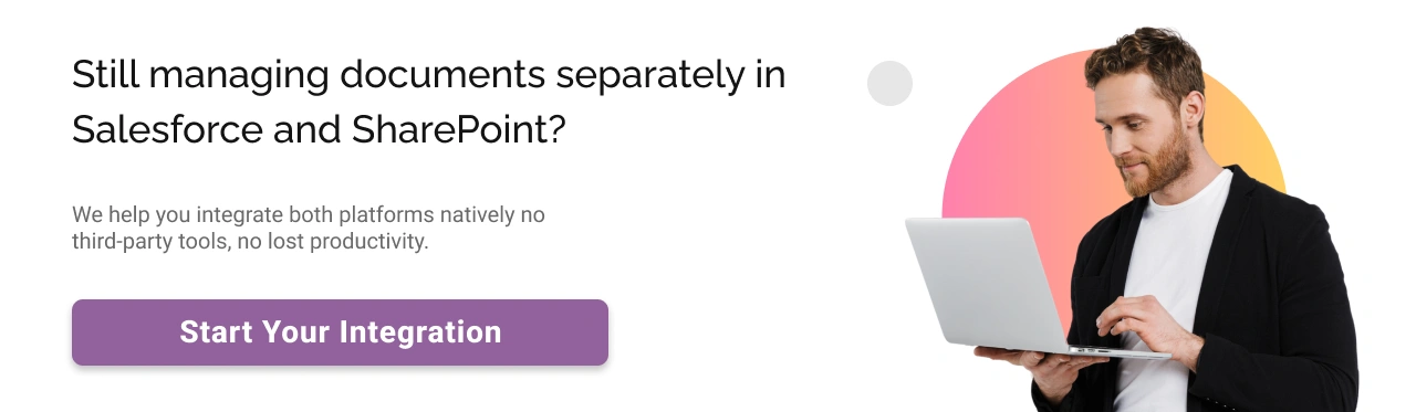 Still managing documents separately in Salesforce and Sharepoint Light Img
