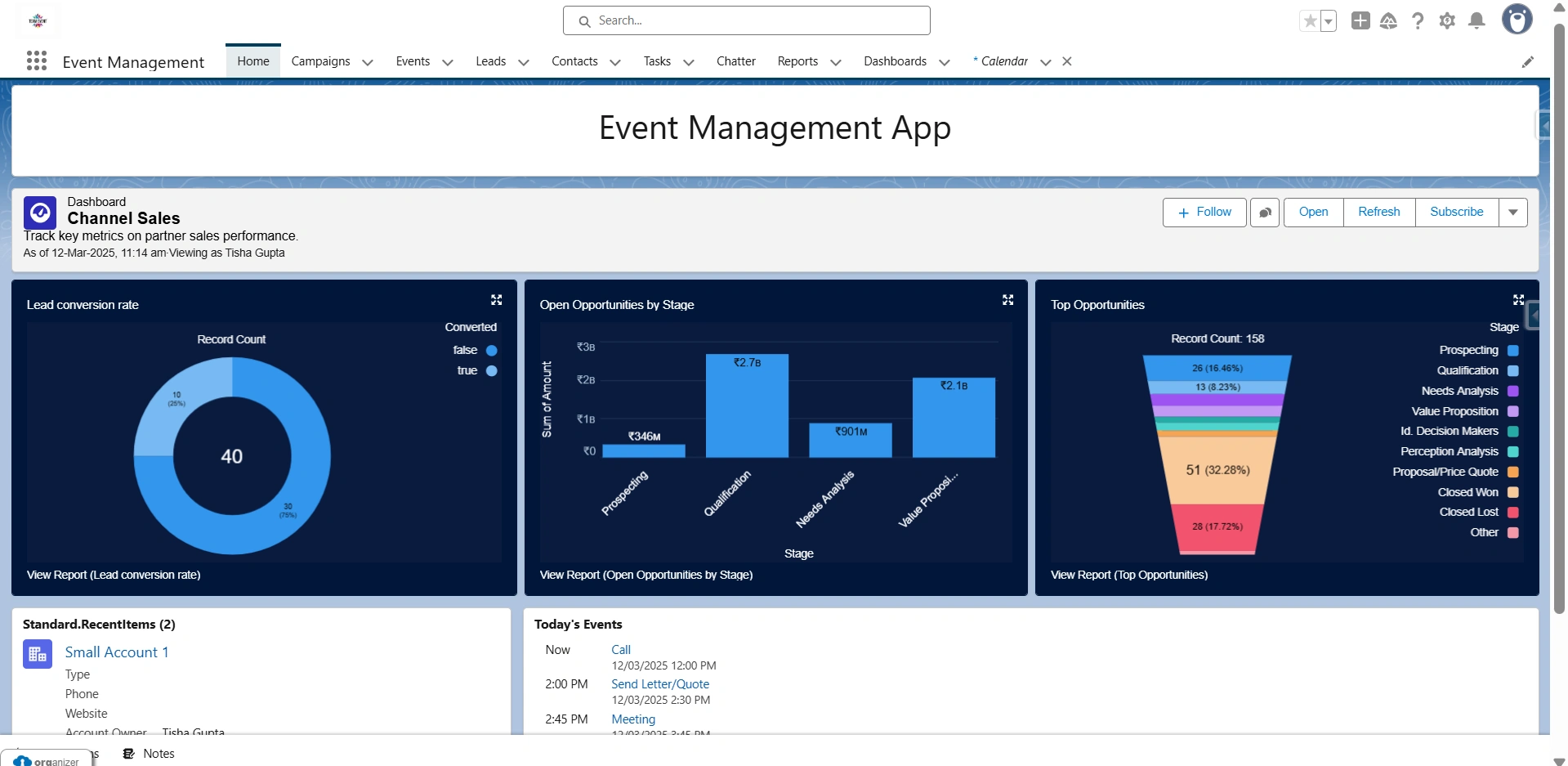 This is how the event management app will be visible
