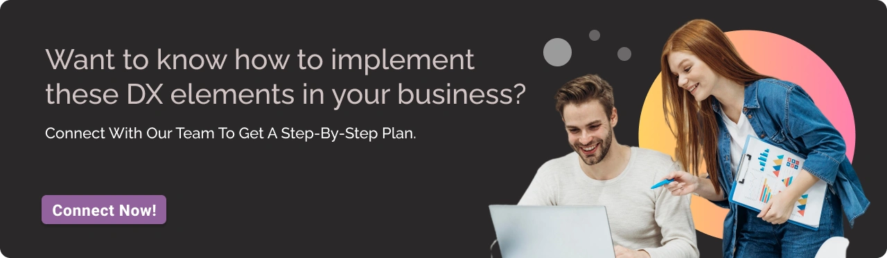 Want to Know how to implement these dx elements in your business Dark CTA