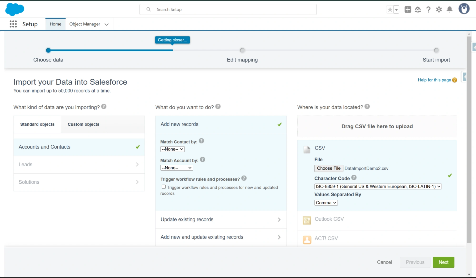 You will see the multiple Options to Select File